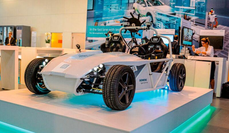 Siemens will have the eRod, an autonomous electric vehicle, on display, demonstrating the complete production of the aluminum wheel rims and gear housing.   (Source: Siemens)