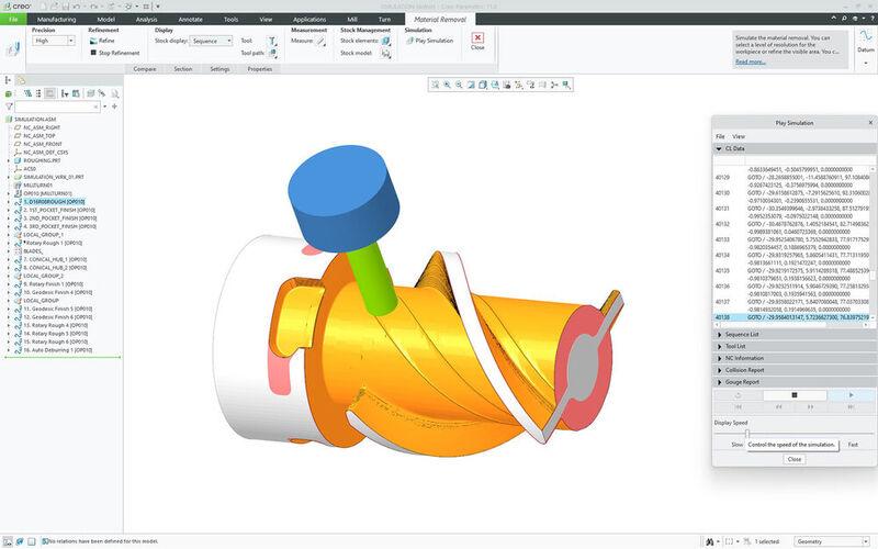 Improvements in Creo 11 include enhanced lattice structure creation, and smoother operations, such as 4-axis rotary milling and area turning. 